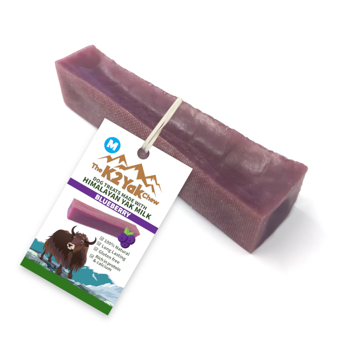 K2 Yak Chews Dog Treats Blueberry Medium